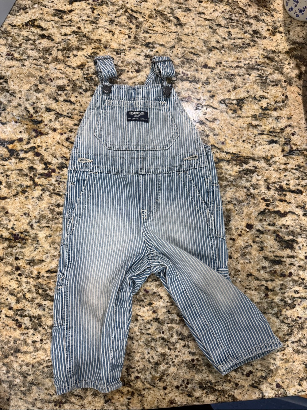 OshKosh B'gosh Blue and White Pinstripe Overalls